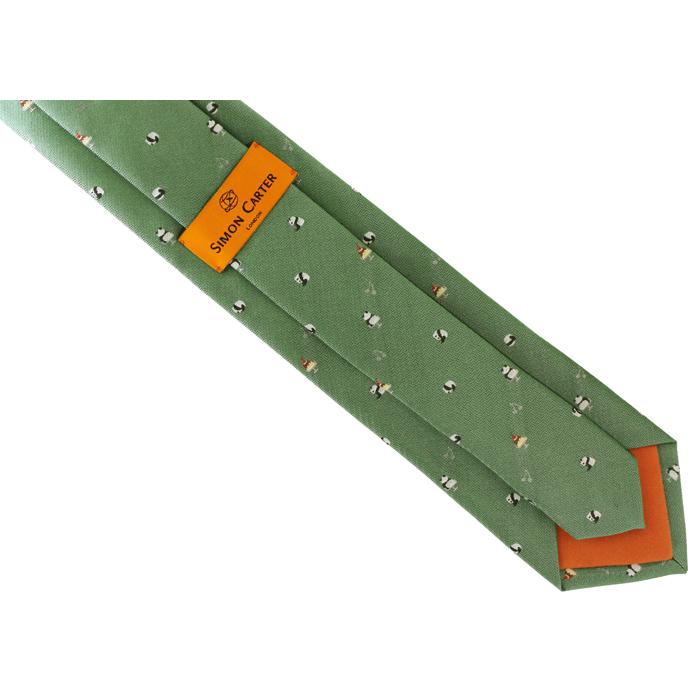 ネクタイ ブランド SIMON CARTER サイモン・カーター パンダ＆プリン シルク ネクタイ（グリーン）レギュラータイ アニマル 父の日 爆買 | SIMON CARTER | 06