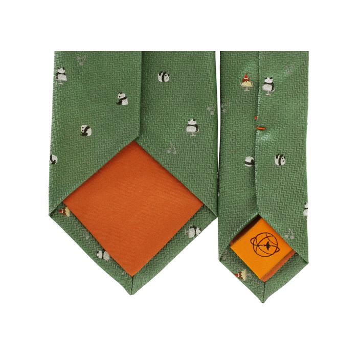 ネクタイ ブランド SIMON CARTER サイモン・カーター パンダ＆プリン シルク ネクタイ（グリーン）レギュラータイ アニマル 父の日 爆買 | SIMON CARTER | 08