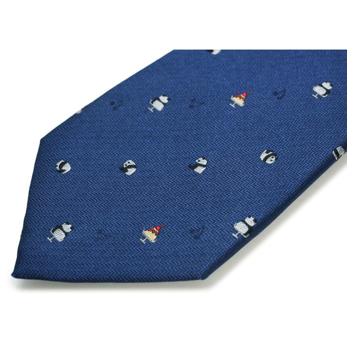 ネクタイ ブランド SIMON CARTER サイモン・カーター パンダ＆プリン シルク ネクタイ（ダークブルー）レギュラータイ アニマル 父の日 爆買 | SIMON CARTER | 09