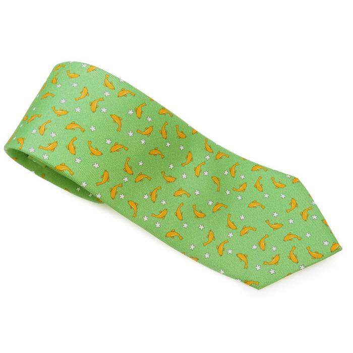 ネクタイ ブランド FeFe Glamour Pochette フェフェグラムールポシェット イルカ シルク プリント ネクタイ（ヴェルデ）緑 イタリア製 バレンタイン 爆買 |  | 03