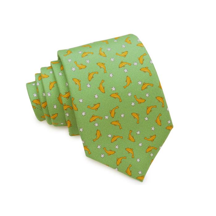 ネクタイ ブランド FeFe Glamour Pochette フェフェグラムールポシェット イルカ シルク プリント ネクタイ（ヴェルデ）緑 イタリア製 バレンタイン 爆買 |  | 04