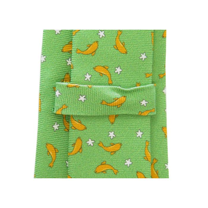 ネクタイ ブランド FeFe Glamour Pochette フェフェグラムールポシェット イルカ シルク プリント ネクタイ（ヴェルデ）緑 イタリア製 バレンタイン 爆買 |  | 08