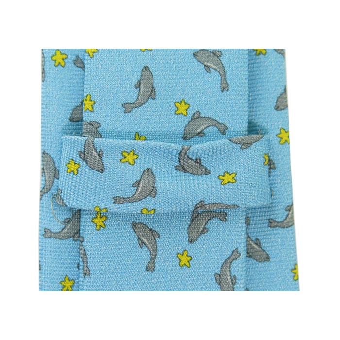 ネクタイ ブランド FeFe Glamour Pochette フェフェグラムールポシェット イルカ シルク プリント ネクタイ（セレステ）水色 青 イタリア製 バレンタイン |  | 08