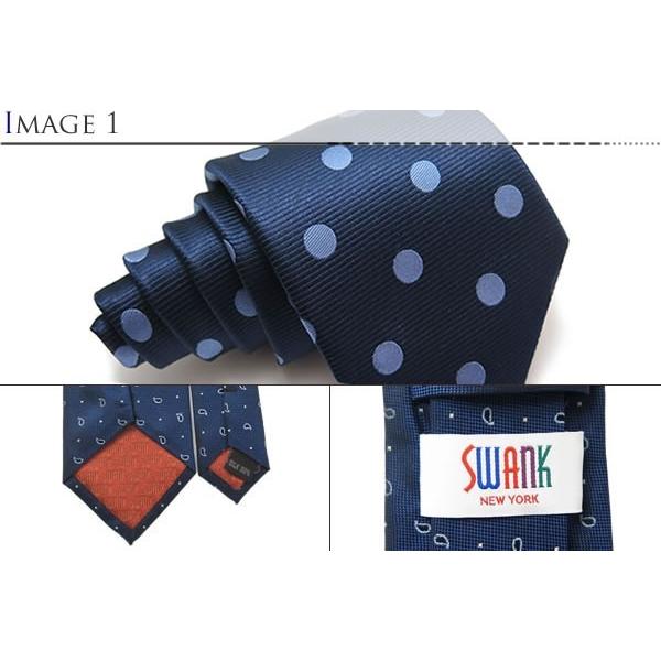 ネクタイ ブランド SWANK スワンク  ベースボール ネクタイ ＆ タイバーセット 青 ドット 野球 バレンタイン 爆買 | SWANK | 02