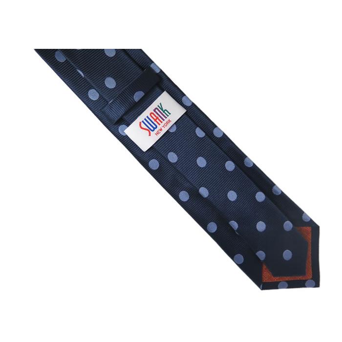 ネクタイ ブランド SWANK スワンク  ベースボール ネクタイ ＆ タイバーセット 青 ドット 野球 バレンタイン 爆買 | SWANK | 06