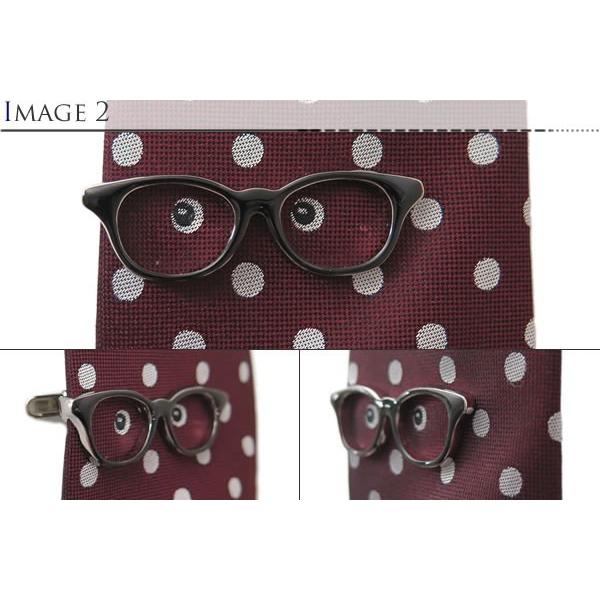 ネクタイ ブランド SWANK スワンク  メガネ（ブラック） ネクタイ ＆ タイバーセット 赤 ドット おもしろ バレンタイン 爆買 | SWANK | 03