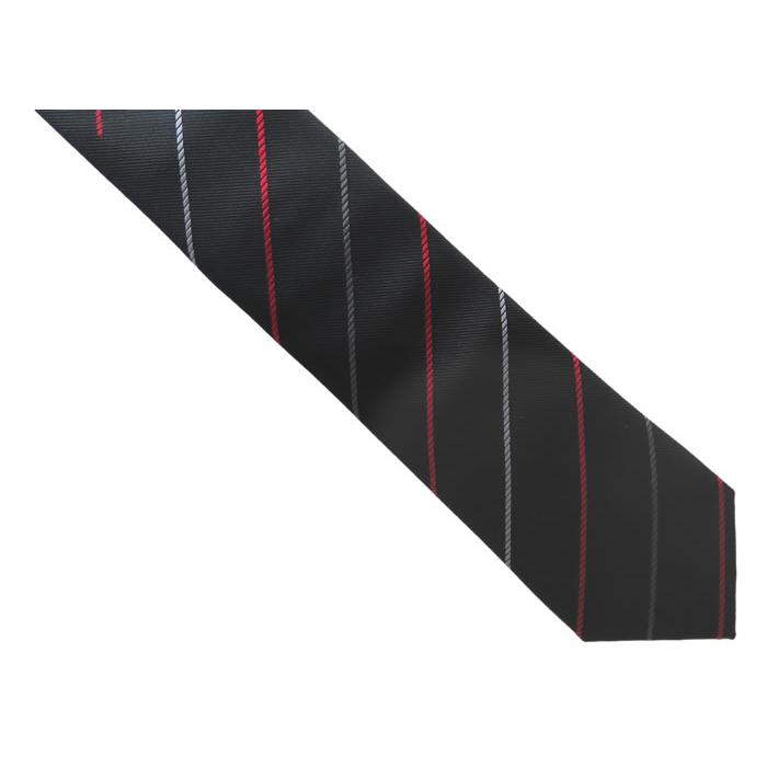 ネクタイ ブランド スワンク×エヴァンゲリオン  ロンギヌスの槍（レッド）ネクタイ ＆ タイバーセット 黒 ストライプ アニメ バレンタイン 爆買 | SWANK | 04