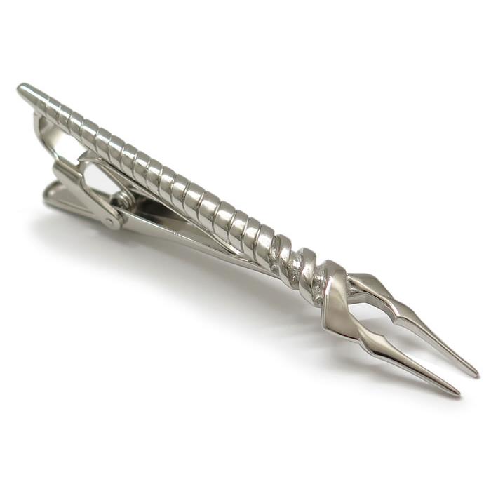 ネクタイ ブランド スワンク×エヴァンゲリオン  ロンギヌスの槍（シルバー）ネクタイ ＆ タイバーセット 黒 ストライプ アニメ バレンタイン 爆買 | SWANK | 08