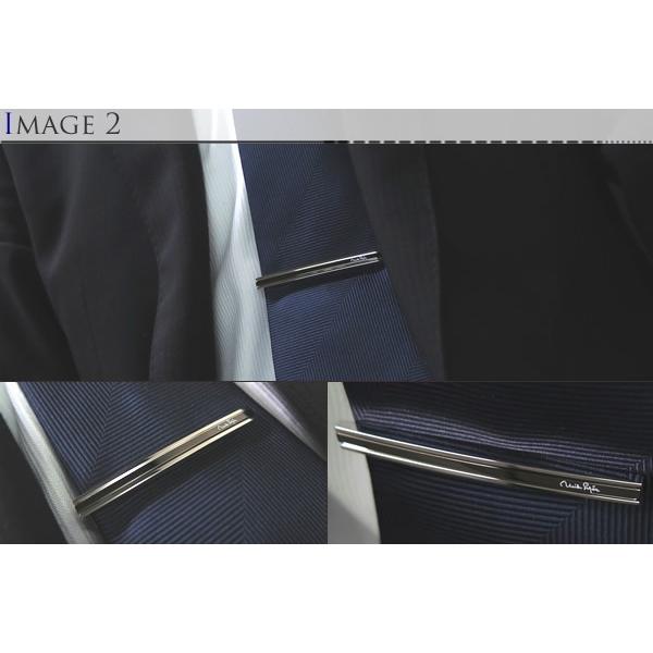 ネクタイピン ブランド アクセサリー mila schon ミラ・ショーン ガンメタリック ボーダー タイバー  タイクリップ シンプル 定番 ミラショーン バレンタイン | mila schon | 03