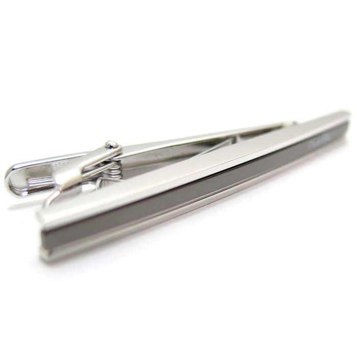 ネクタイピン ブランド アクセサリー mila schon ミラ・ショーン ガンメタリック ボーダー タイバー  タイクリップ シンプル 定番 ミラショーン バレンタイン | mila schon | 05