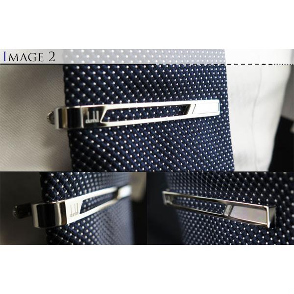 ブランド アクセサリー dunhill ダンヒル カットアウト シルバー タイバー（白蝶貝）ネクタイピン タイクリップ 父の日 爆買の画像