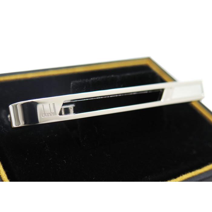 ブランド アクセサリー dunhill ダンヒル カットアウト シルバー タイバー（白蝶貝）ネクタイピン タイクリップ 父の日 爆買の画像