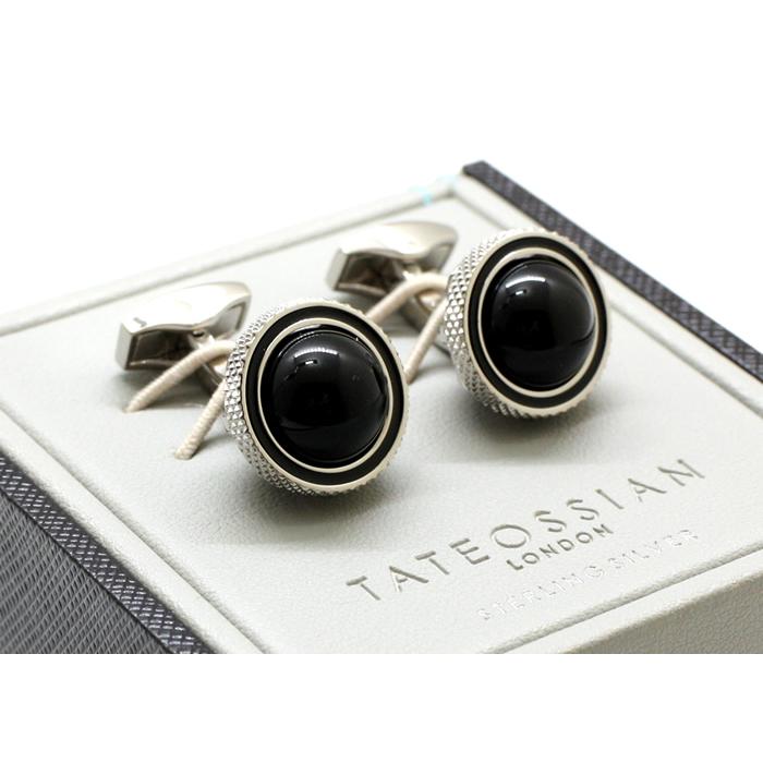ブランド アクセサリー TATEOSSIAN タテオシアン ビジネス ジャイレイト 半貴石 カフス（パラジウム、オニキス＆ブラックエナメル）父の日 爆買 | TATEOSSIAN | 08
