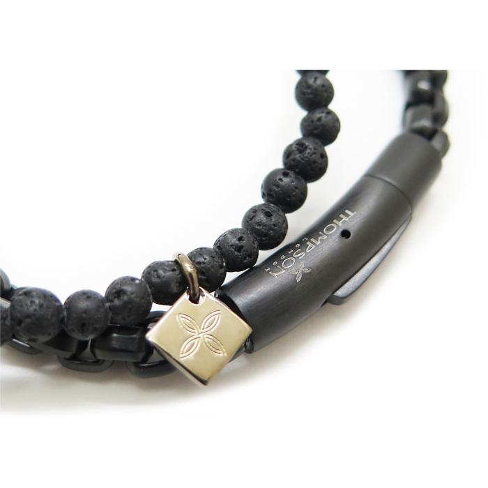 ブランド アクセサリー THOMPSON トンプソン メタリコ デュオ ブレスレット セット（ブラックIP Mサイズ）父の日 爆買の画像