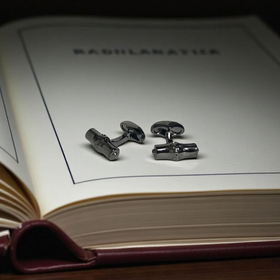 Babette Wasserman　ブラックバンブーカフス Babette Wasserman ブラックバンブーカフスボタン（カフリンクス