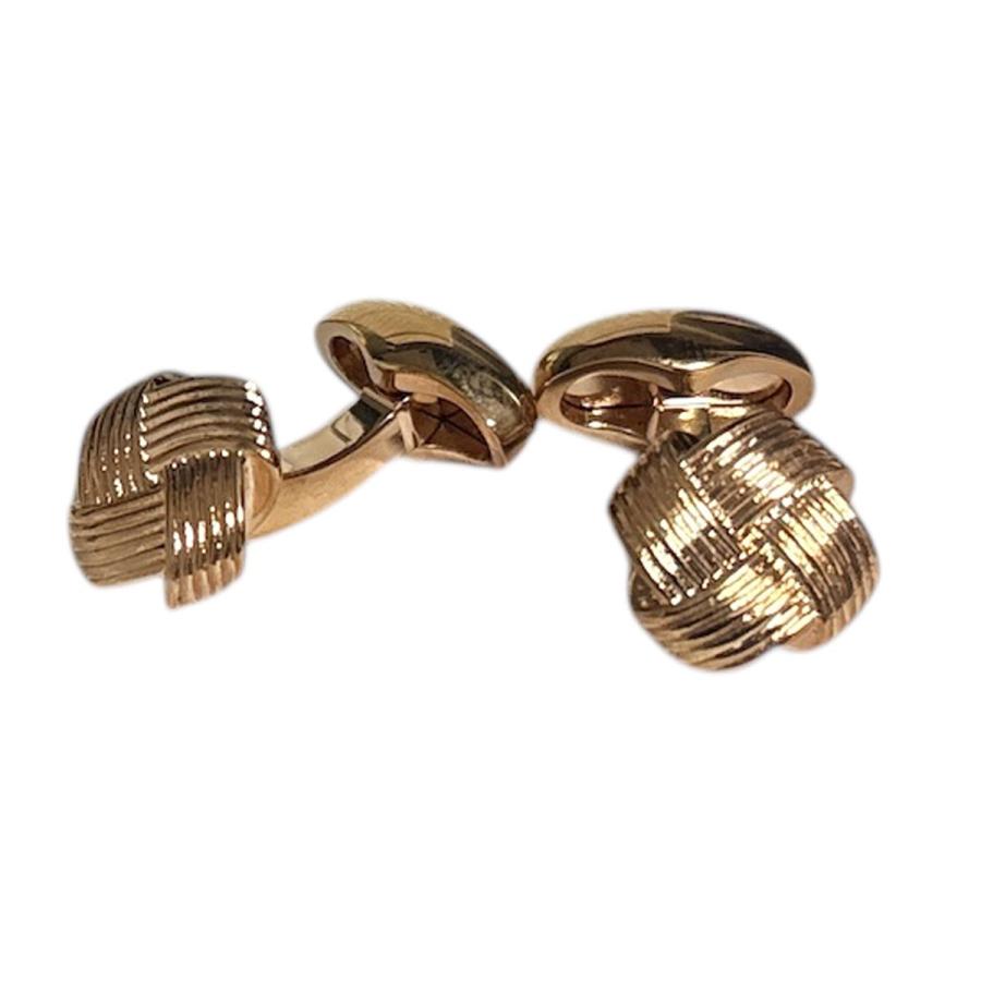 Babette Wasserman バベットワッサーマン ピンクゴールドフラットノットカフスボタン Babette Wasserman バベットワッサーマン ピンクゴールドフラット