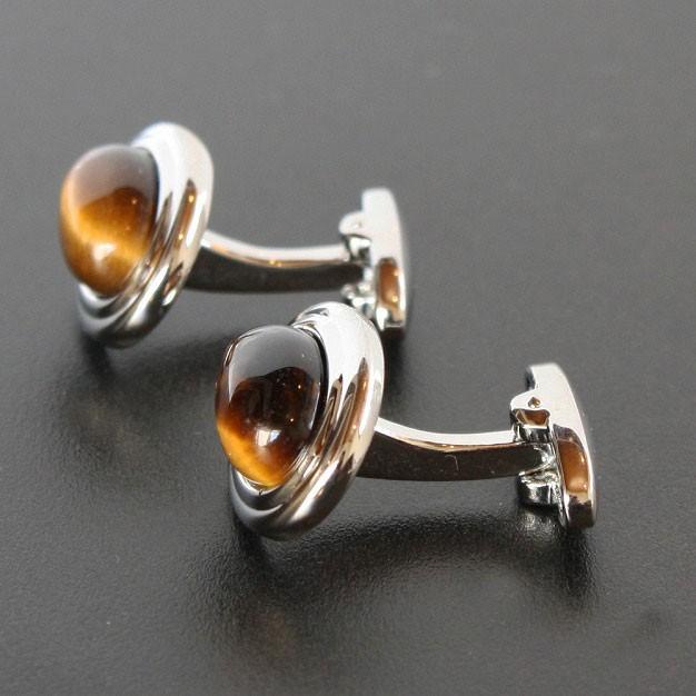 オーバルタイガーアイカフス 希少 44B カフス タイガーアイ シルバー