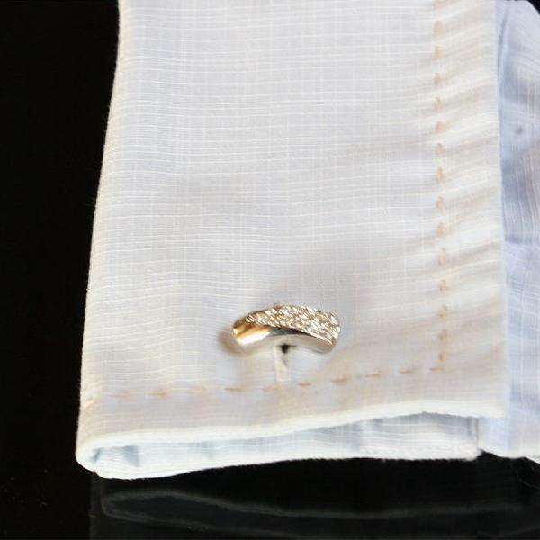 カフス　カフスボタン　クリスタルカービングの画像