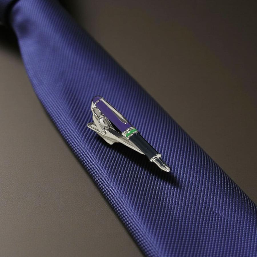エヴァンゲリオン x SWANK 紫Ver 万年筆ネクタイピン : 鎌倉カフス工房