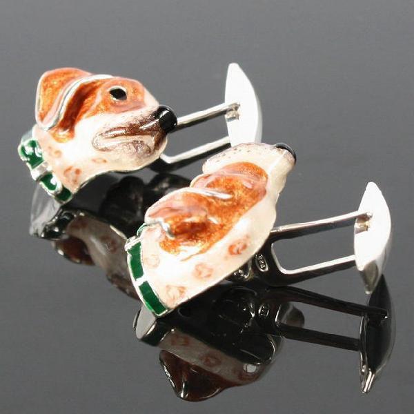カフス　カフスボタン　SATURNO Italy ポインター（茶）の画像