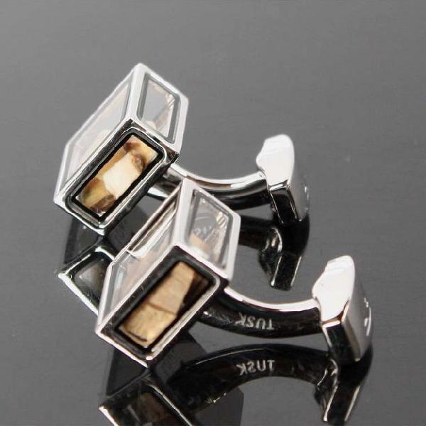 カフス カフスボタン タテオシアン・マンモスの牙 ボタン シルバー