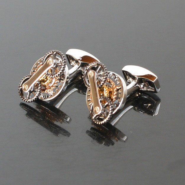 カフス タテオシアン・シルバーツインギアカフスボタン（カフリンクス