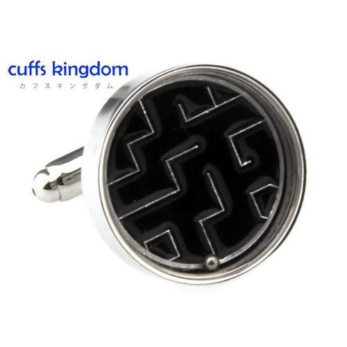 丸型ボール迷路おもしろカフスボタンカフスボタン 黒系 ブラック 男女 カフリングス 営業マン おしゃれ かわいい ユニーク 結婚 本店