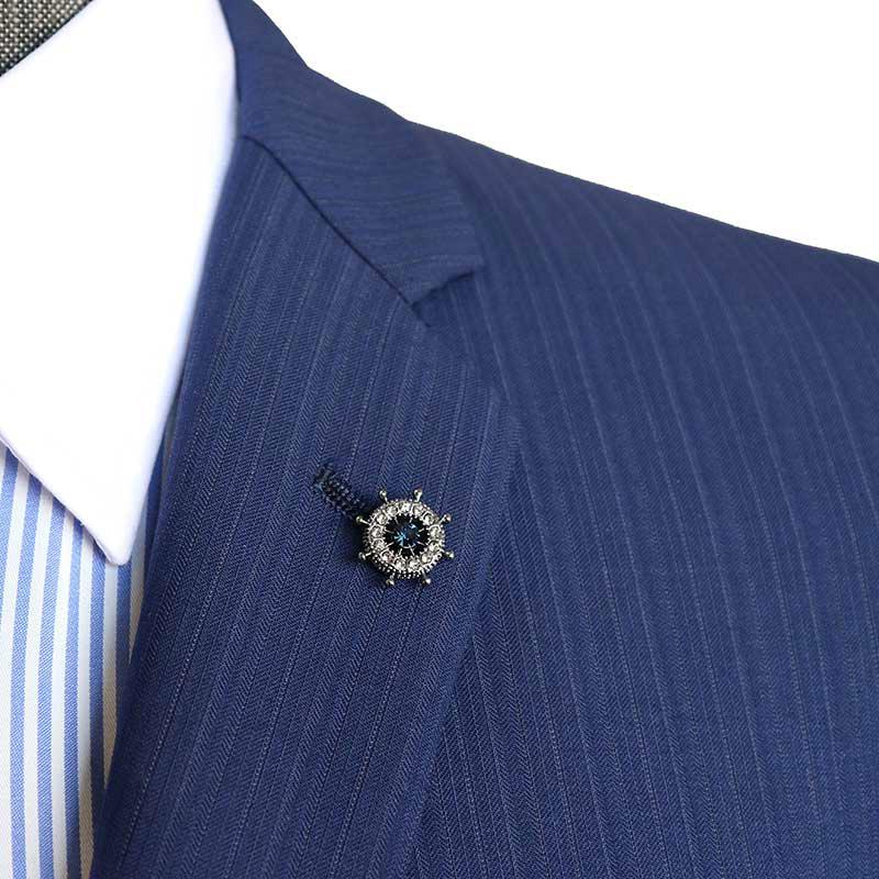 ラペルピン　2種 □きらきら舵 タイタック＆ ラペルピン 2way仕様 【 黒色