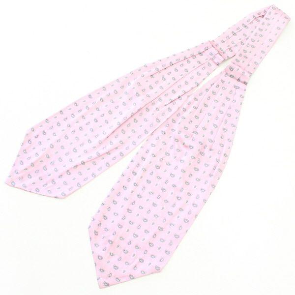 アスコットタイ ペーズリー ドット柄ピンク メンズ スーツ プレゼント  