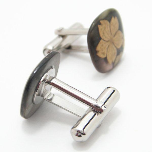 カフス カフスボタン Mt Artigiano 桜蒔絵 メンズ ブランド プレゼント カフスマニアの画像