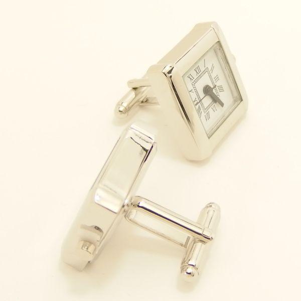 カフス カフスボタン ローマ数字のスクエア時計 メンズ プレゼント カフスマニア