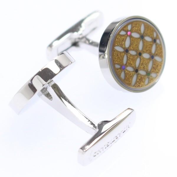 受注生産品 カフス カフスボタン Mt Artigiano 金色に輝く七宝 蒔絵 メンズ ブランド プレゼント カフスマニアの画像
