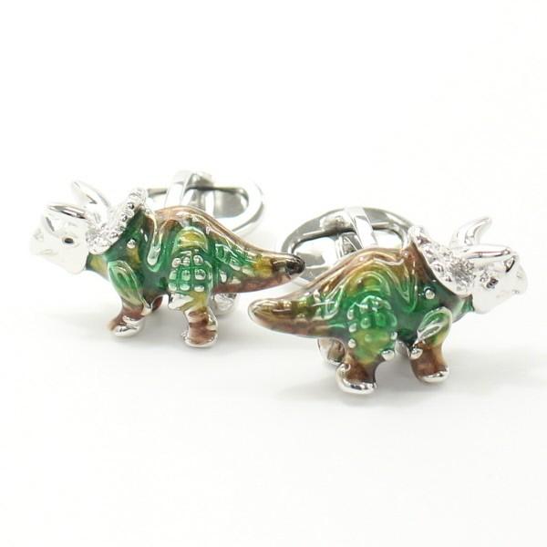 カフス カフスボタン Janleslie トリケラトプス カフス カフスマニア ユニーク 動物 アニマル おしゃれ プレゼント メンズ スーツアクセサリー専門店 Blusquare Org