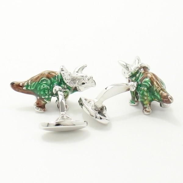 カフス カフスボタン JanLeslie トリケラトプス カフス カフスマニア ユニーク 動物 アニマル おしゃれ プレゼント メンズ スーツアクセサリー専門店の画像