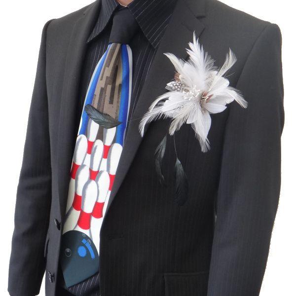 面白 ネクタイ ボーリング ビッグ ピン ユニーク メンズ スーツ