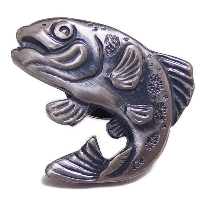 跳ねる ヤマメ やまめ 魚 さかな 笑顔 元気 アンティーク調 ヤマメ ラペルピン ブローチ Pbl7 カフス タイピン カフスマニア 通販 Yahoo ショッピング