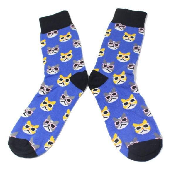 豪華 靴下 お洒落は足元から 靴下 メンズ ソックス サングラス 猫 動物 ファッション雑貨 おしゃれ メンズ スーツ プレゼント カフスマニア