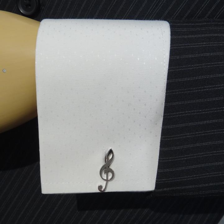 SWANK 音楽好きさんに 胸元ルンルン気分になれる 音符 タイピン ネクタイピン カフス カフスボタン セット_4