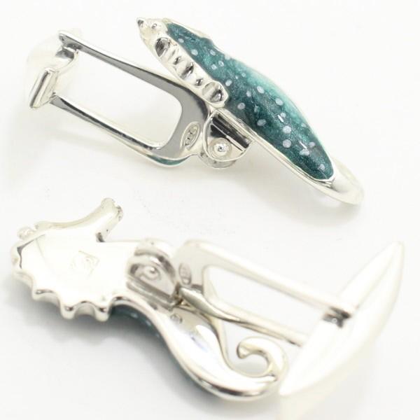 取寄品 カフス カフスボタン SATURNO サツルノ SeaHorse タツノオトシゴ 動物 メンズ ブランド プレゼント カフスマニアの画像