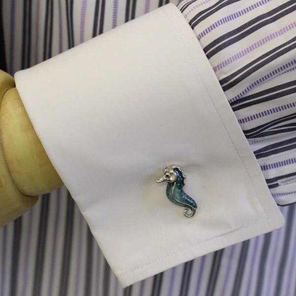 取寄品 カフス カフスボタン SATURNO サツルノ SeaHorse タツノオトシゴ 動物 メンズ ブランド プレゼント カフスマニアの画像