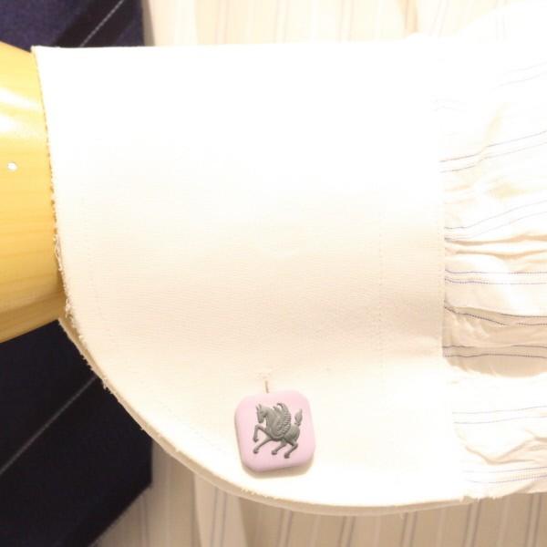 カフスセット 陶華 TOHCA  シルバー スクウェア ペガサス パープル カメオ メンズ ブランド プレゼント カフスマニアの画像