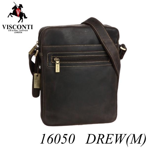 レザー ミディアム ショルダー バッグ   16050 DREW-M / 本革 牛革 レザー ファスナー ジップトップ 斜め掛け VISCONTI | 