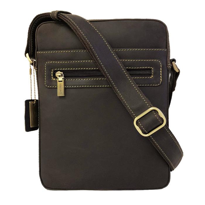 レザー ミディアム ショルダー バッグ   16050 DREW-M / 本革 牛革 レザー ファスナー ジップトップ 斜め掛け VISCONTI |  | 01