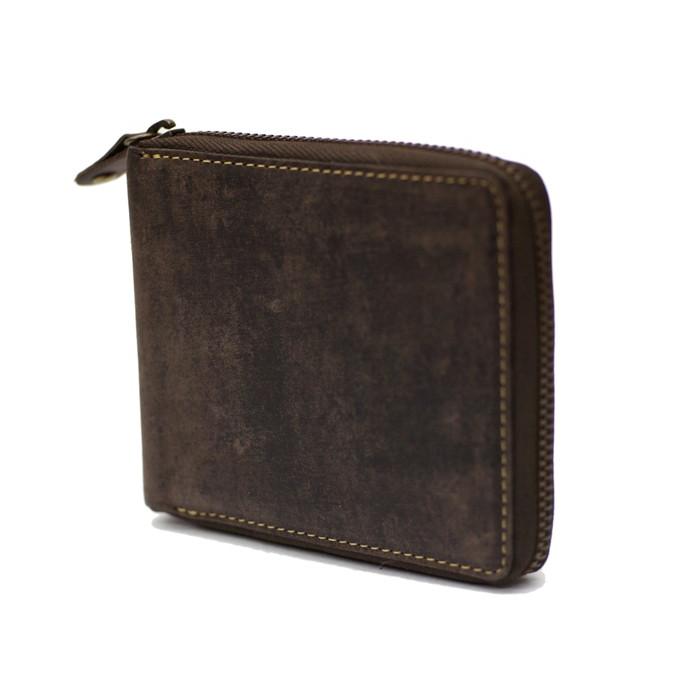 二つ折り ラウンドジップ ウォレット 702 Bullet / 本革 財布 レザー