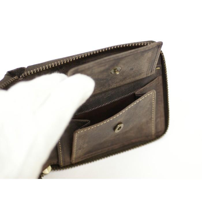 二つ折り ラウンドジップ ウォレット 702 Bullet / 本革 二つ折り 財布 レザーウォレット 札入れ 小銭入れ カード入れ VISCONTI (メール便可 |  | 03