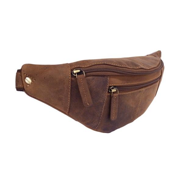 本革 ウエストポーチ S   721 クロワッサン型 ブラウン / ウエストバッグ ボディバッグ オイルレザー VISCONTI |  | 10