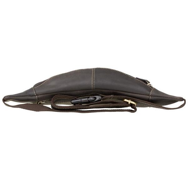 本革 ウエストポーチ S   721 クロワッサン型 ブラウン / ウエストバッグ ボディバッグ オイルレザー VISCONTI |  | 08