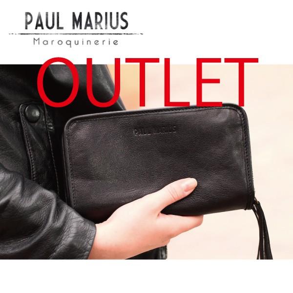 アウトレット B品 訳あり 返品交換不可 / 長財布 ラウンド ジップ ロング ウォレット COM-20 70% PAUL MARIUS 本革 | 