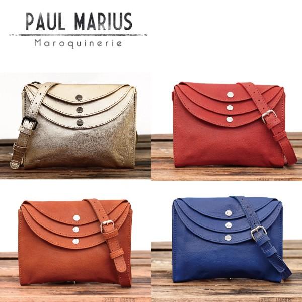 SALE 3層 クラッチ バッグ ２WAY ショルダーバッグ MIN-21 4色 / PAUL MARIUS ポール・マリウス 本革 ゴートレザー 山羊革 ポーチ ウォレット | 