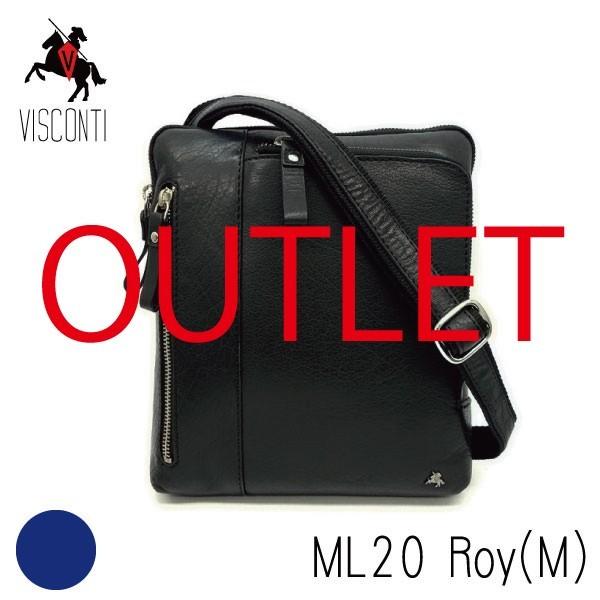 アウトレット B品 訳あり 返品交換不可 / ML20 Roy ブラック イヤホンコード穴付き コンパクト ショルダーバッグ 本革 A5 VISCONTI | 